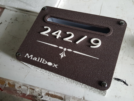 ตู้จดหมายลาย Mailbox สีโอ๊คเข้ม
