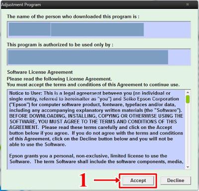 โปรแกรมเคลียร์ซับหมึก Epson Adjustment Resetter