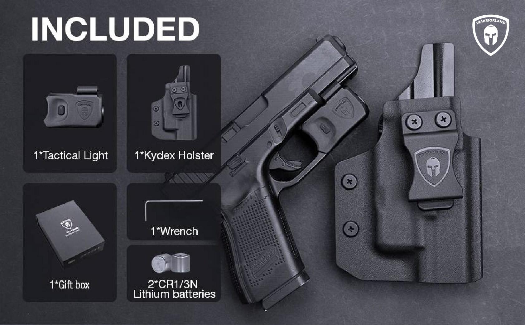 ไฟฉาย Warriorland SL-1 + ซองพกใน Kydex Glock 17/19/21/22 (Gen 3-5) & Glock 23/32 (Gen 4) (K2460)