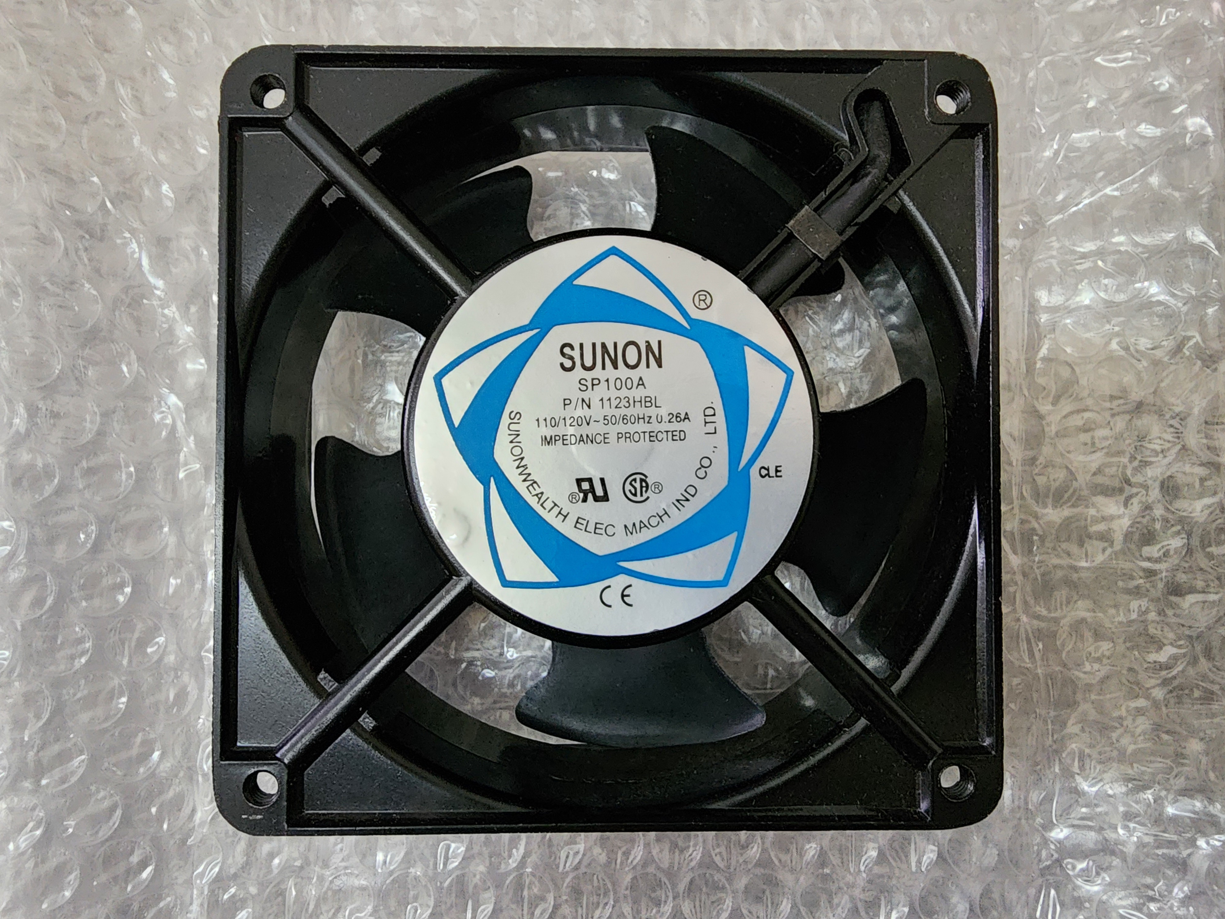 พัดลม AC 110V 0.26A 120x38mm รุ่น SP100A