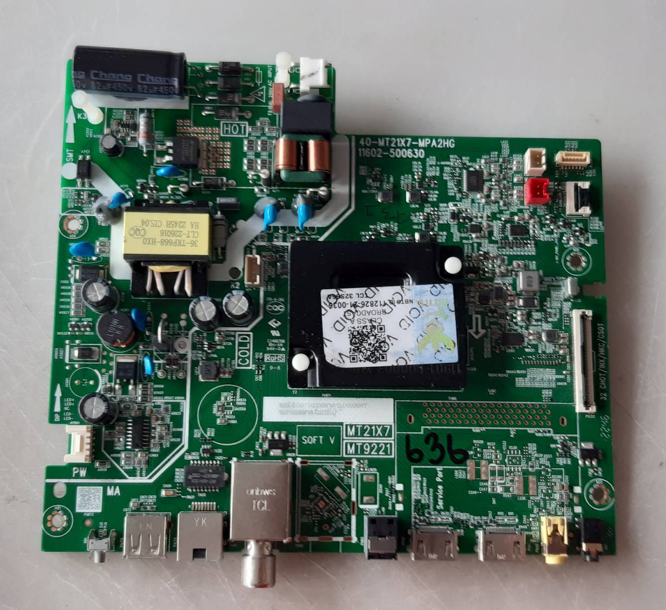 อันที่ 636 TCL 32S66A ซีสเตร็ม 40-MT21X7-MPA2HG ดีเทสแล้ว