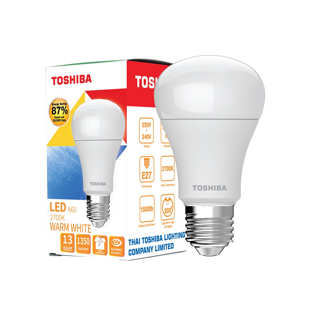 LED BULB TOSHIBA A60 13W WARMWHITE E27