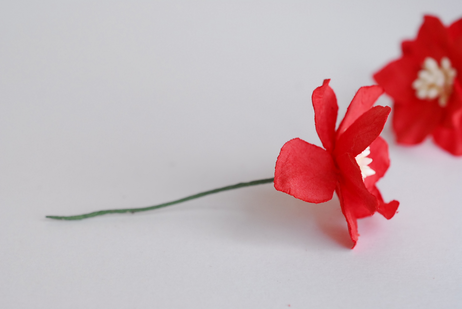 ดอกไม้กระดาษสา ดอกโลตัสอินโดนิเซียกระดาษ ดอกไม้กระดาษสาราคาส่ง ดอกไม้กระดาษสำหรับตกแต่งของชำร่วย งานแต่งงาน ทำช่อดอกไม้ติดอกเจ้าบ่าว ข้อมือดอกไม้เจ้าสาว ขนาด3.5 cm. 25 ดอก สีแดง Paper flowers supplies: DIY wedding supplies Big Cherry blossom red color.