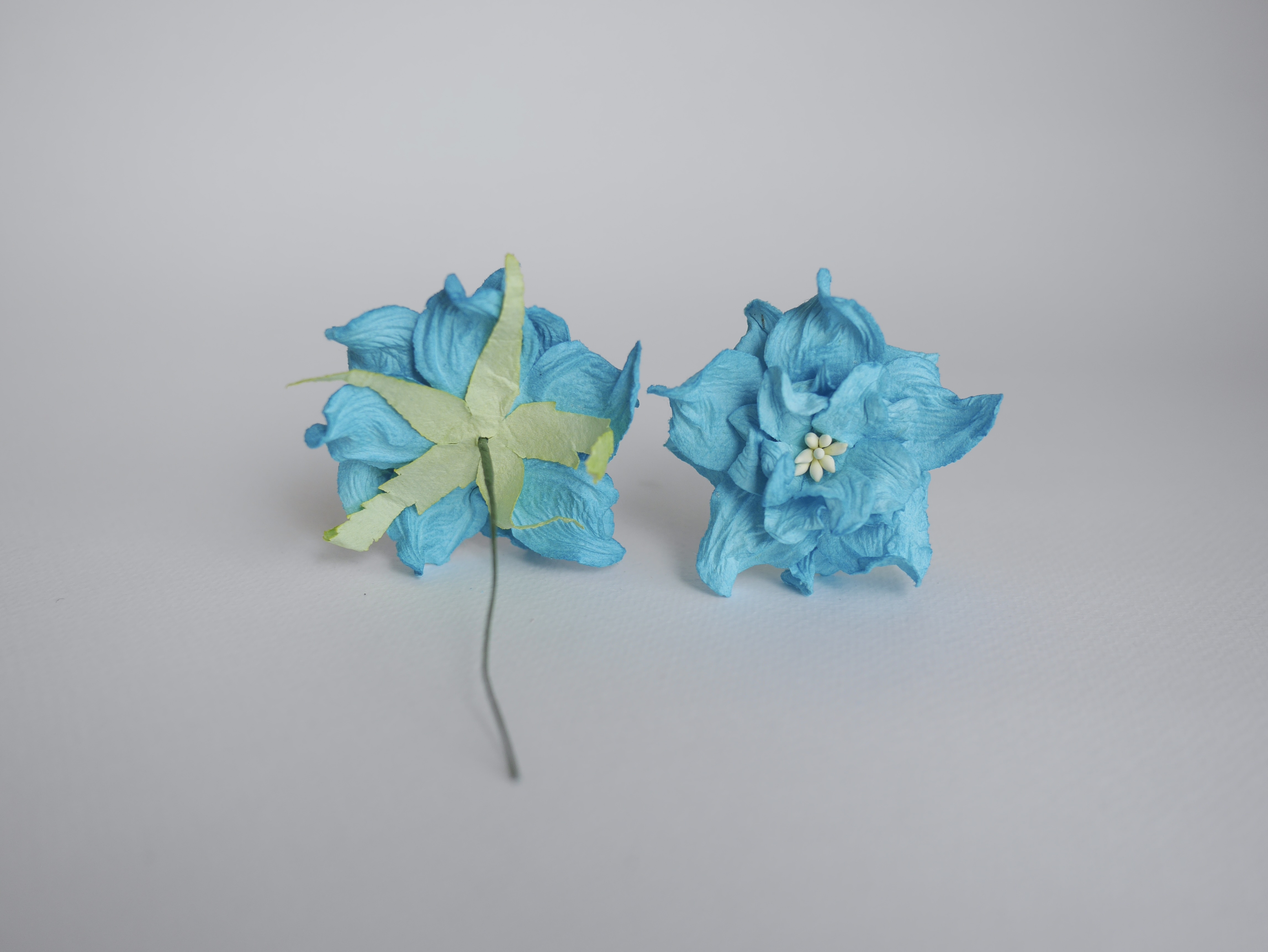 ดอกไม้กระดาษสา ราคาส่ง, ดอกการเดนเนียกระดาษสา ดอกไม้ประดิษฐ์ ตกแต่งงานแต่งงาน ประดิษฐ์ข้อมือเพื่อนเจ้าสาว ขนาด 5.5 cm., สำหรับของชำร่วย, งานแต่งงาน, ดอกไม้ทำข้อมือเจ้าสาว สีฟ้าน้ำทะเล จำนวน 25 ดอก Paper flower, 25 Pieces mulberry gardenia flowers supplies