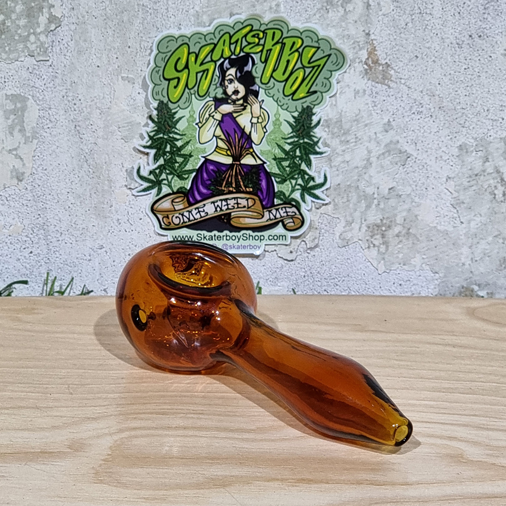 [1006] mini glass pipe พกพา ทรงอ้วน มีโบว ระบายความร้อยได้ดี