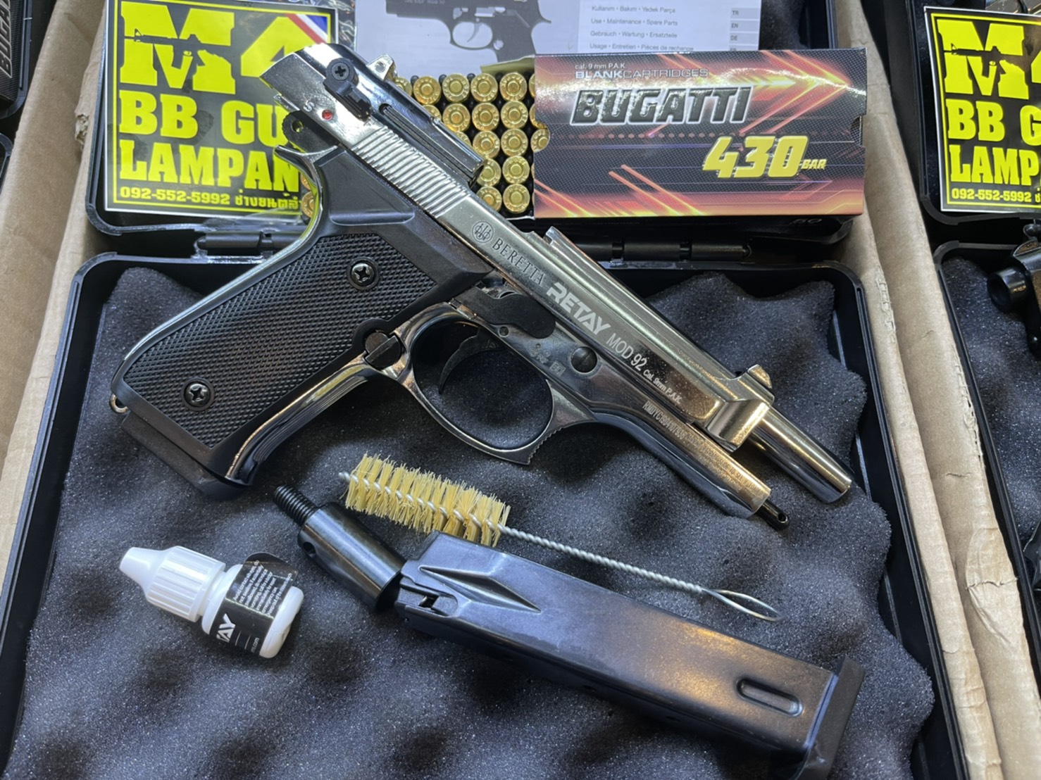 RETAY บาเรทต้า MOD 92 เงินเงา ด้าม ดำ