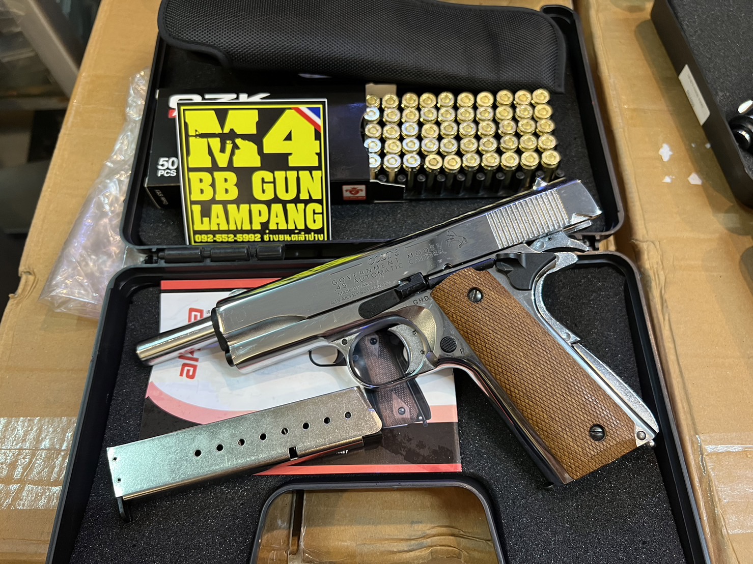 AKSA COLT 1911 ลาย Government สีเงินเงา