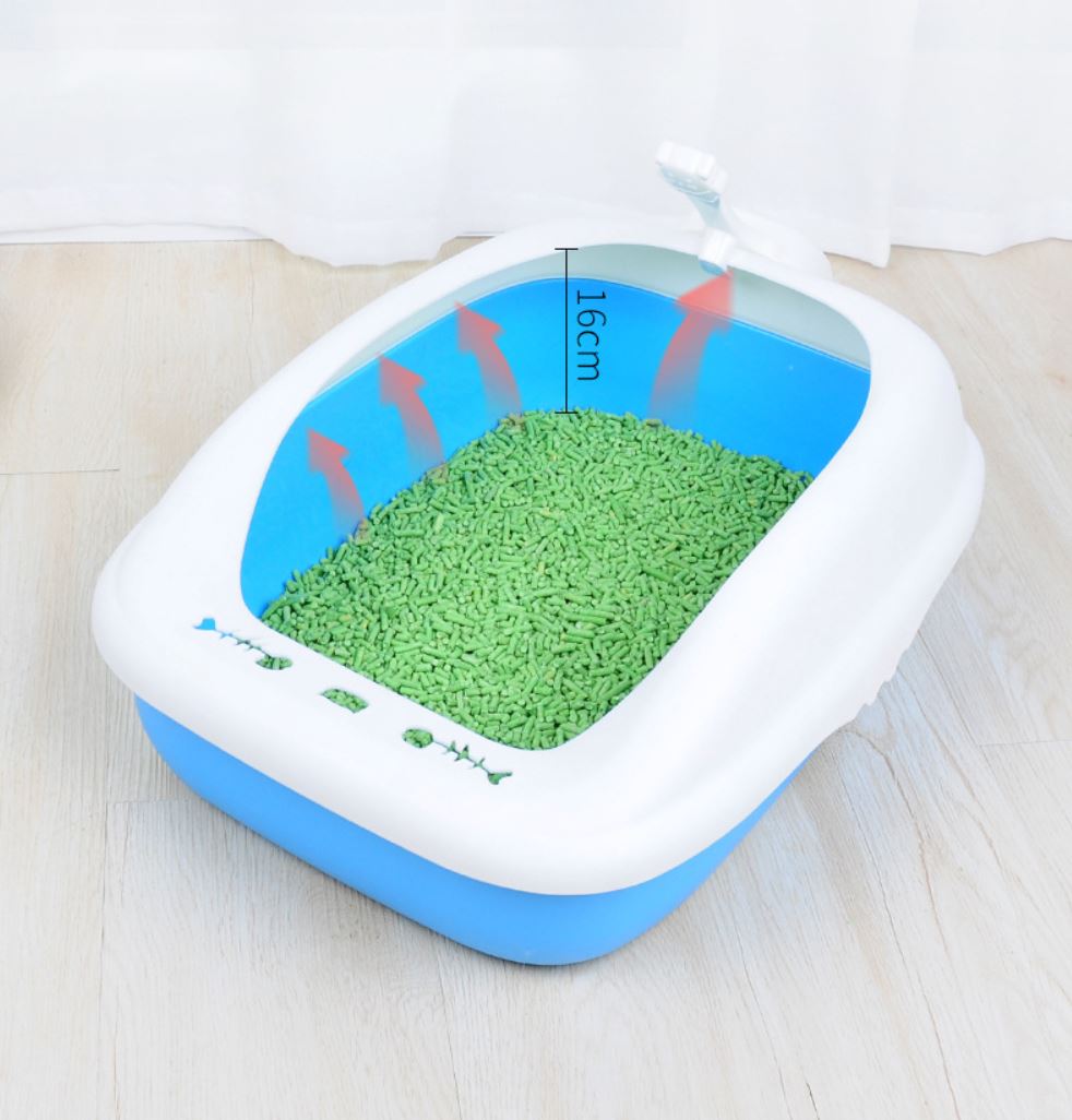 [1100] ห้องน้ำแมว พร้อมที่ตักอุจจาระ มีขอบกันกระเด็น ถอดทำความสะอาดได้