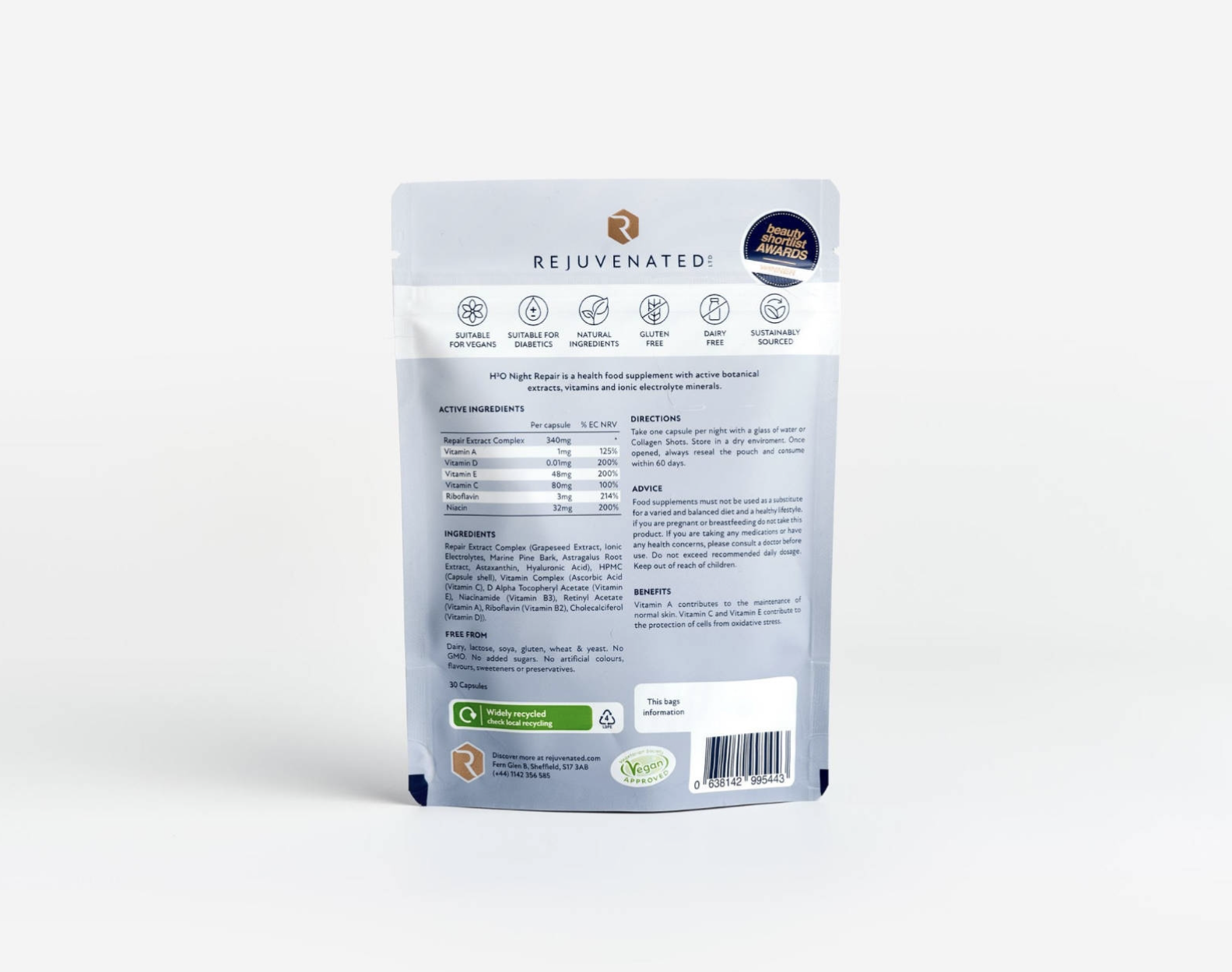 REJUVENATED H3O NIGHT REPAIR - 30 CAPSULES 0 กก.