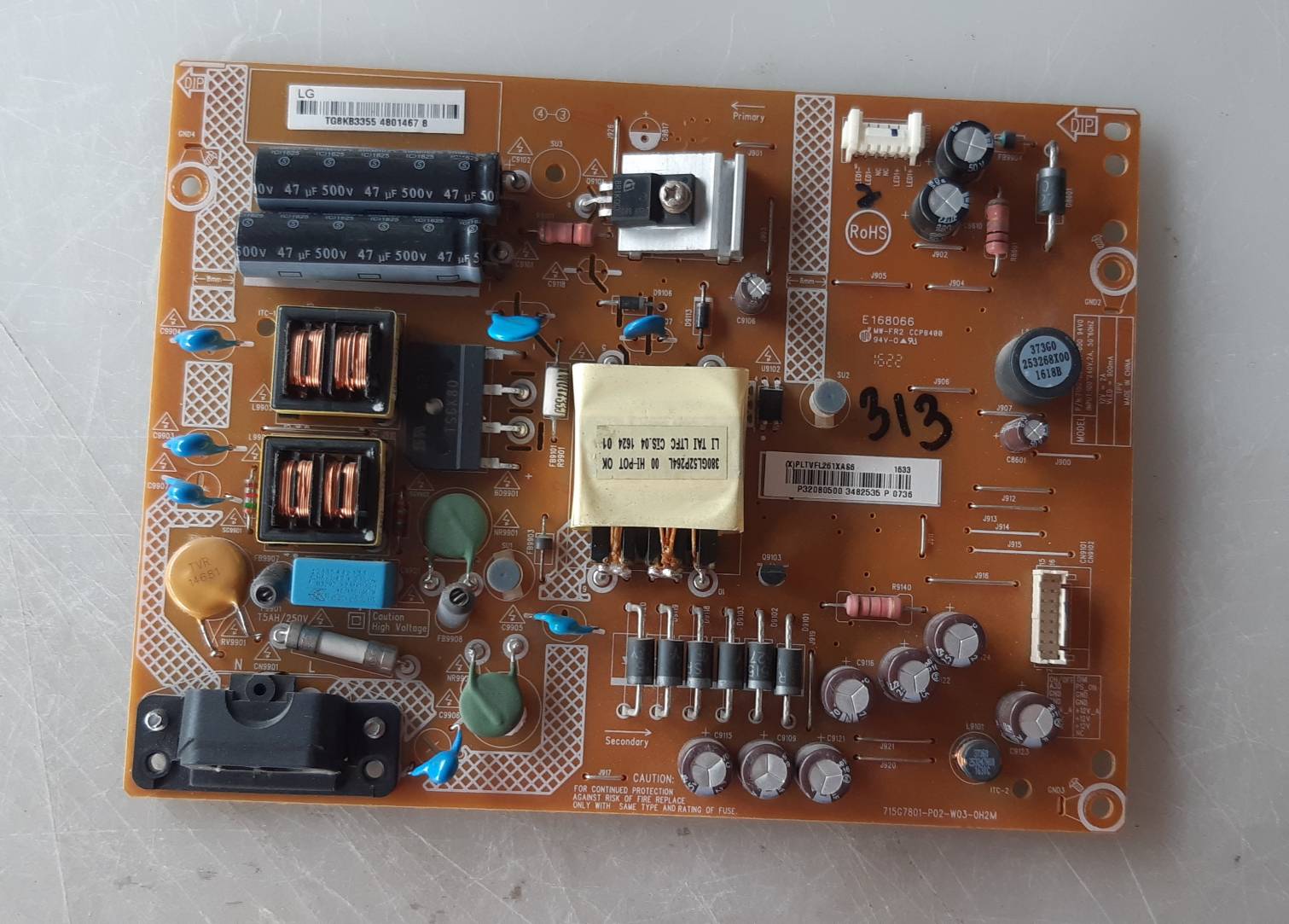 อันที่ 313 LG 32LH500D ซัฟฟลาย 715G7801-P02-W03-0H2M ดีเทสแล้ว
