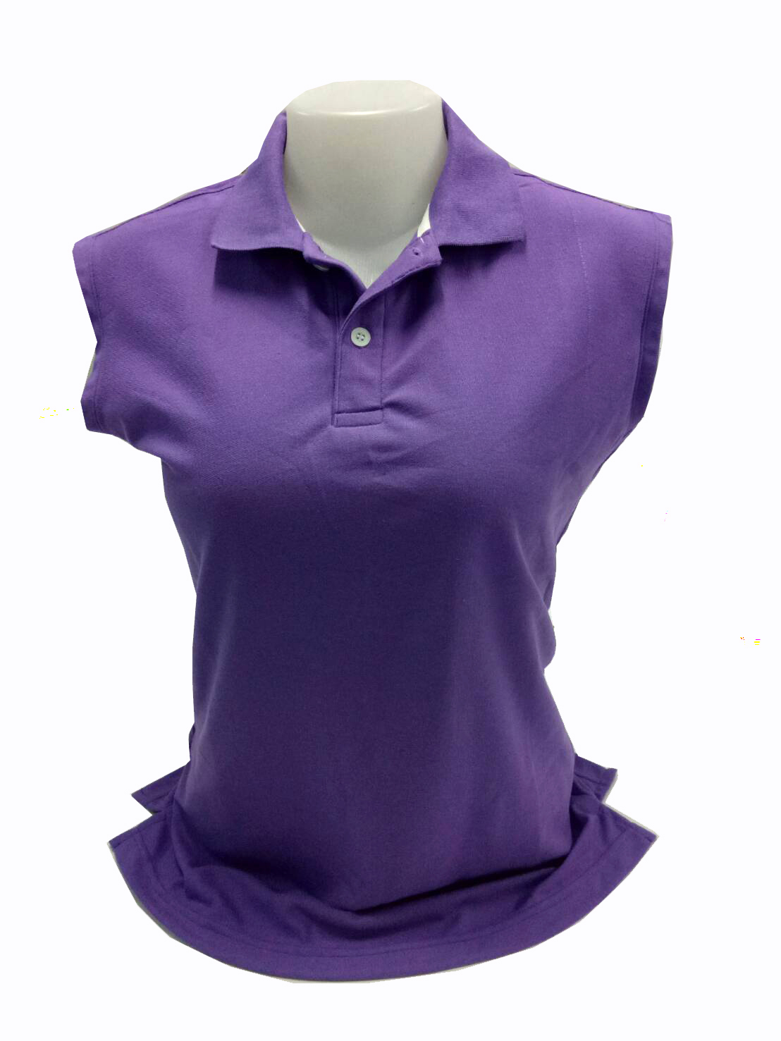 เสื้อโปโล แขนกุด สีม่วง