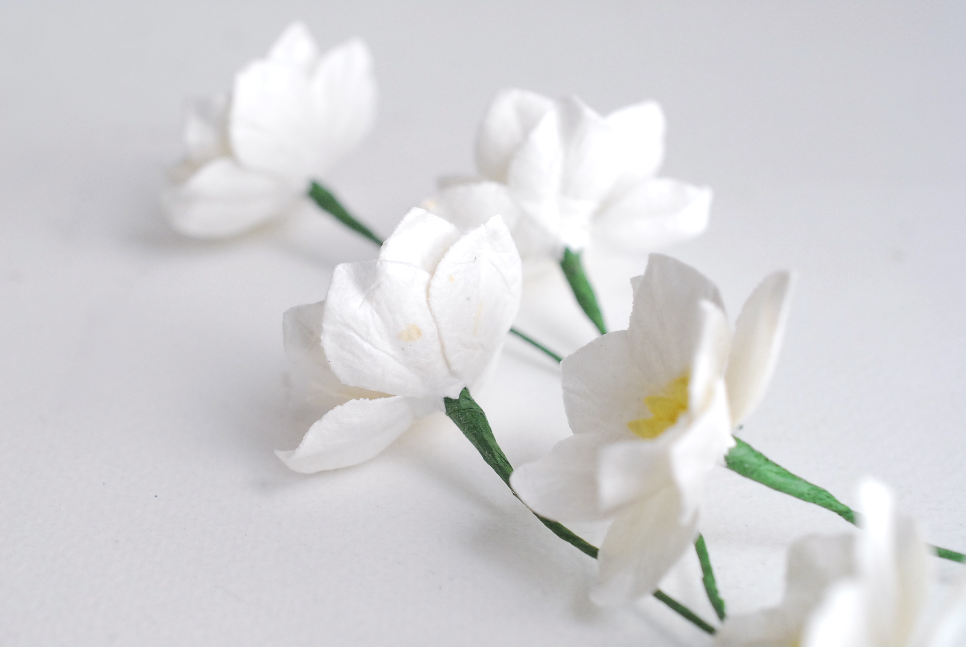 ดอกไม้กระดาษสา ดอกโลตัสอินโดนิเซียกระดาษ ดอกไม้กระดาษสาราคาส่ง ดอกไม้กระดาษสำหรับตกแต่งของชำร่วย งานแต่งงาน ทำช่อดอกไม้ติดอกเจ้าบ่าว ข้อมือดอกไม้เจ้าสาว ขนาด3.5 cm. 25 ดอก สีออฟไวท์ Paper flowers supplies: DIY wedding tools Big Cherry blossom