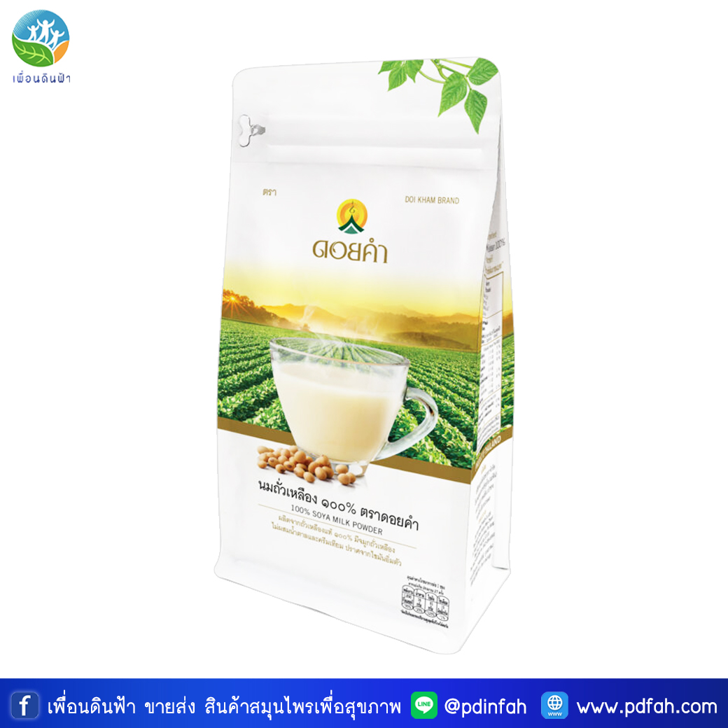 E37 ดอยคำ นมถั่วเหลืองผง100% ขนาด 400 กรัม (DOI KHAM SOYA MILK POWDER 400g.)