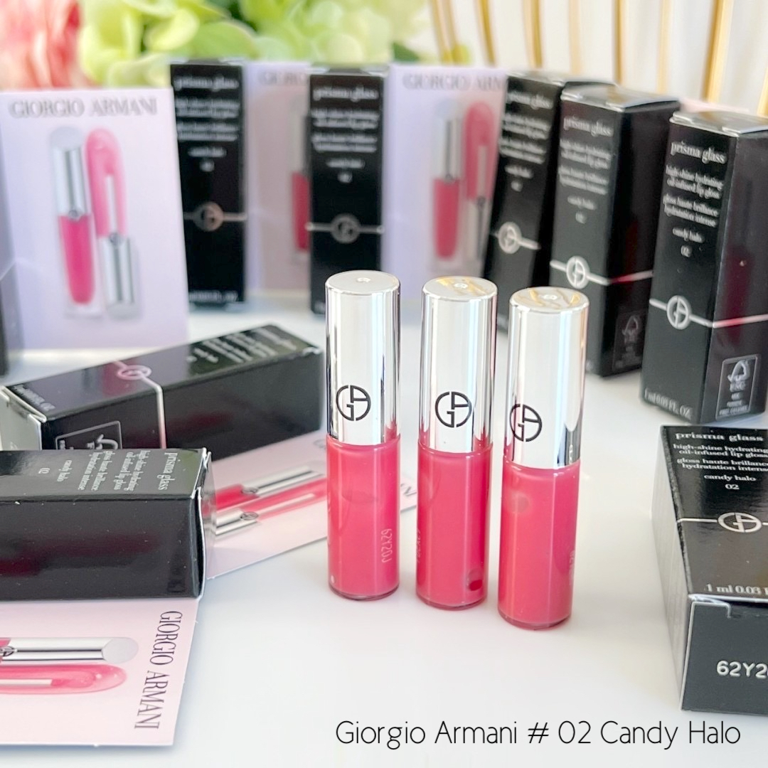 ลิปกลอส Giorgio Armani Silver Cover Prisma Glass Lip Gloss 1 ml. # No.02 Candy Halo