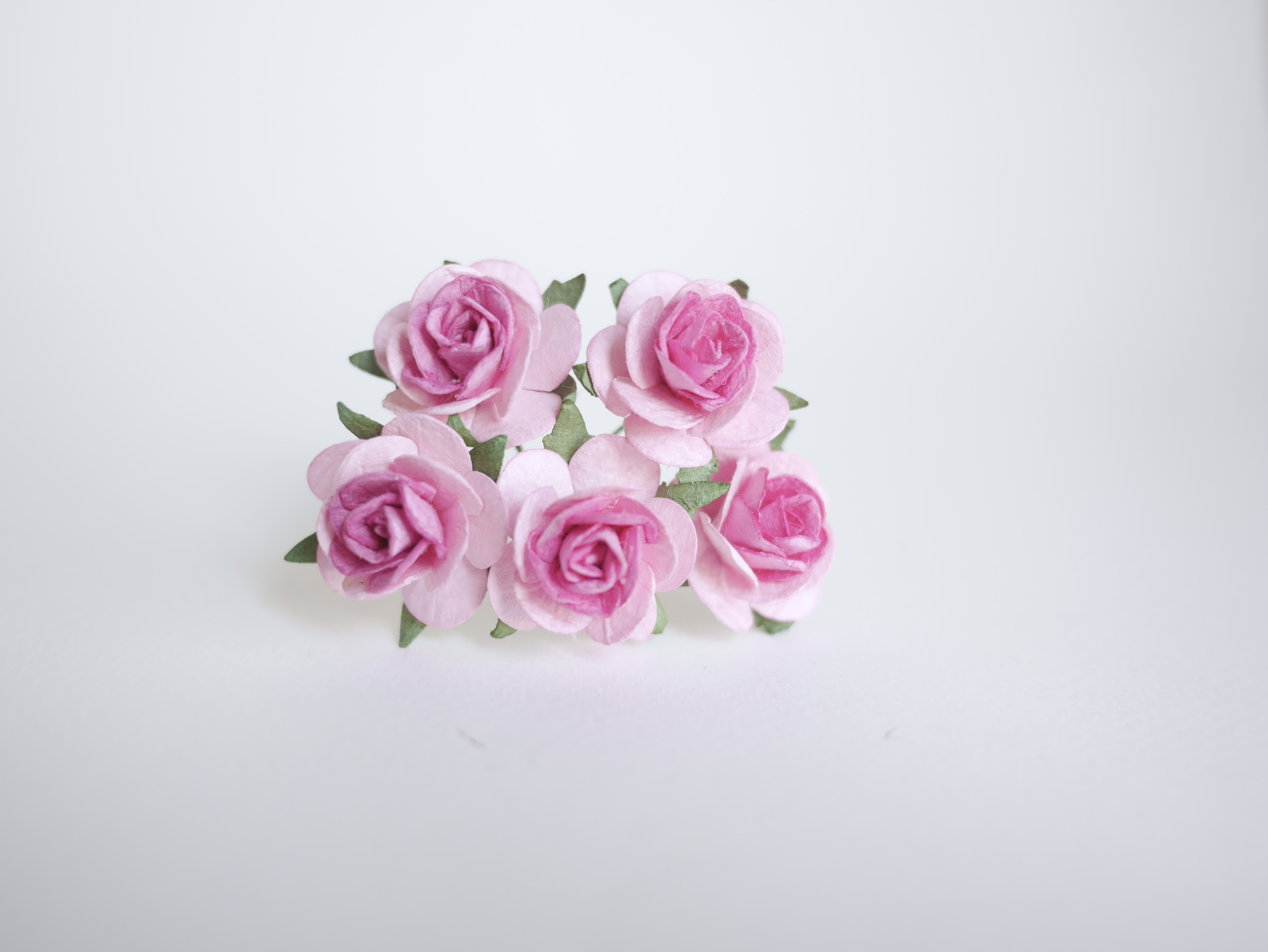 ดอกไม้กระดาษ ดอกไม้กระดาษสา ราคาส่ง,ดอกไม้กุหลาบกระดาษ ดอกกุหลาบกระดาษสา ดอกไม้ประดิษฐ์ สำหรับตกแต่ง หรืองานแต่งงาน ชมพู 2 tone ขนาด 2.5 cm. จำนวน 50 ดอก