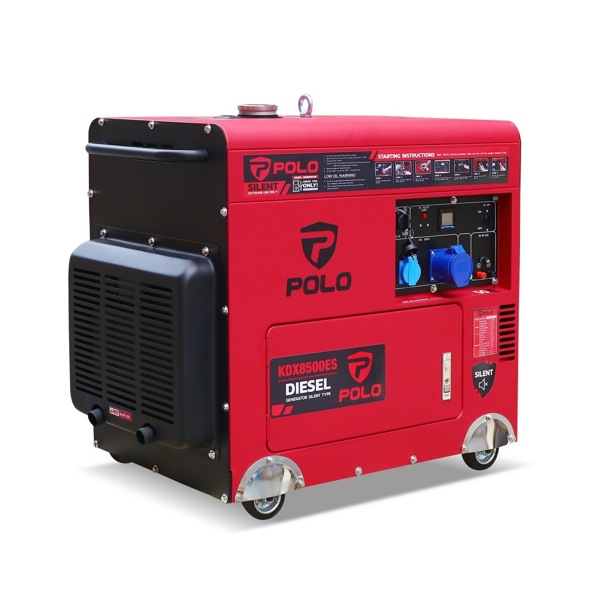 เครื่องปั่นไฟดีเซล Silent Type 6.5 kW เครื่องยนต์ 10.3 แรงม้า POLO รุ่น KDX8500ES
