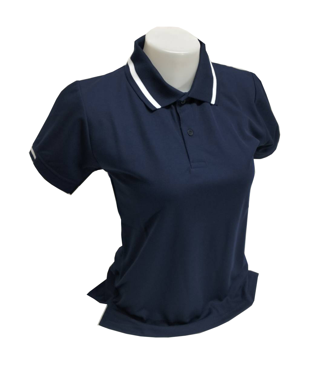 เสื้อโปโลไฮโดรเทค สีน้ำเงินกรมท่า แขนจั๊มครึ่งเดียว