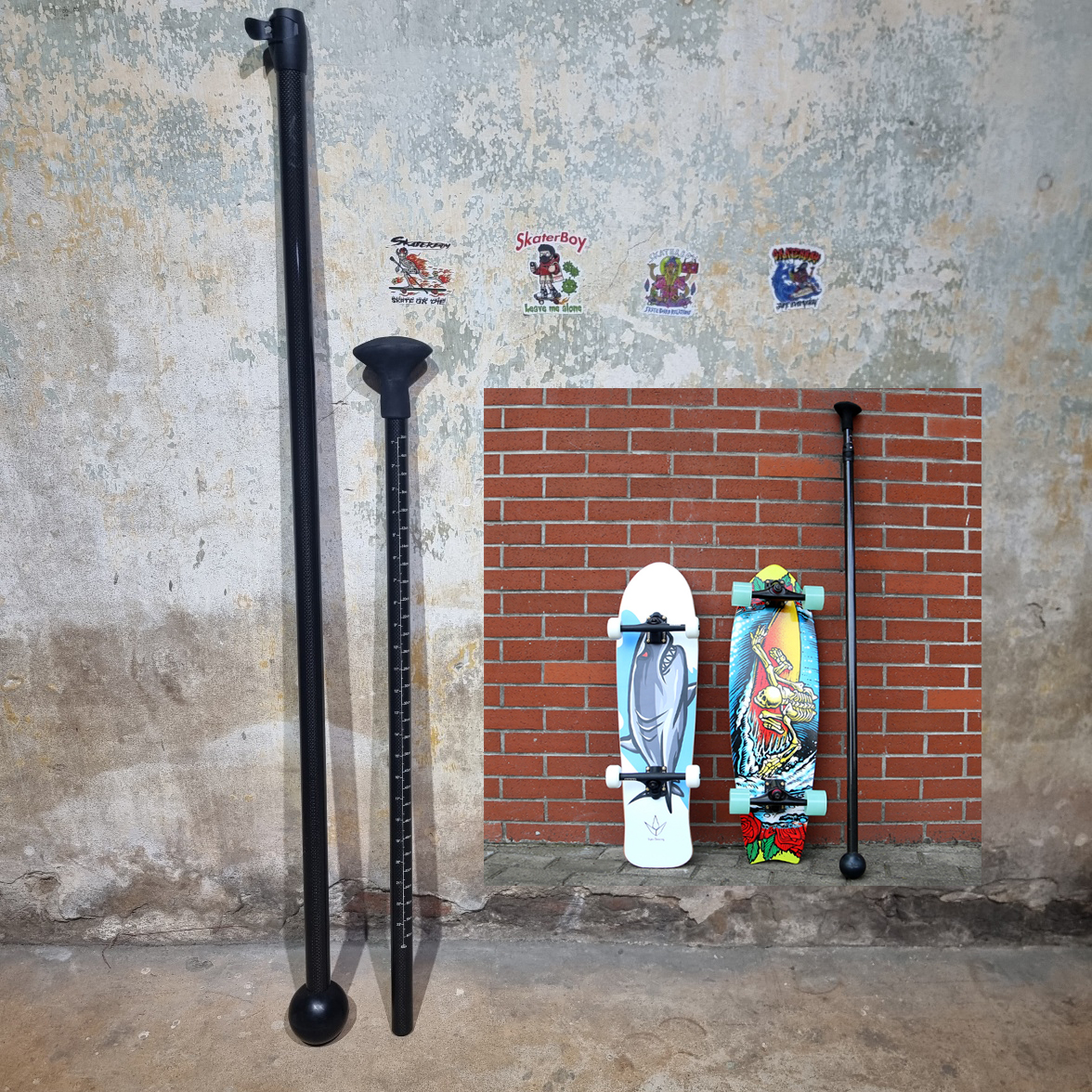 [0320] ไม้พาย เซิฟสเก็ต สก็ตบอร์ด วัสดุ Carbon Fiber สำหรับ Skateboard Longboard Dance Surfboard Speed Paddle
