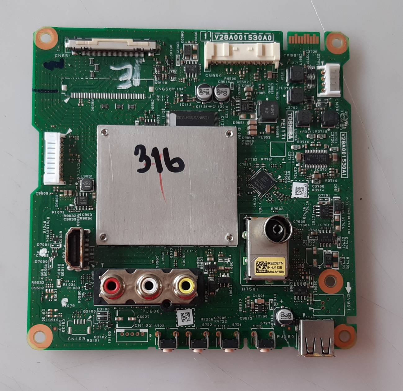 อันที่ 316 TOSHIBA 47L2450VT ซีสเตร็ม V28A001530A0 ดีเทสแล้ว