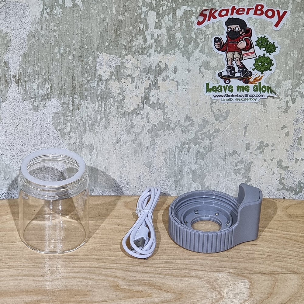 [1003] กระป๋อง เก็บดอก มีไฟ เลนส์10X ขยายบนล่าง ชมไตรโคม ขนาด 6x8cm พร้อมสายชาร์จ