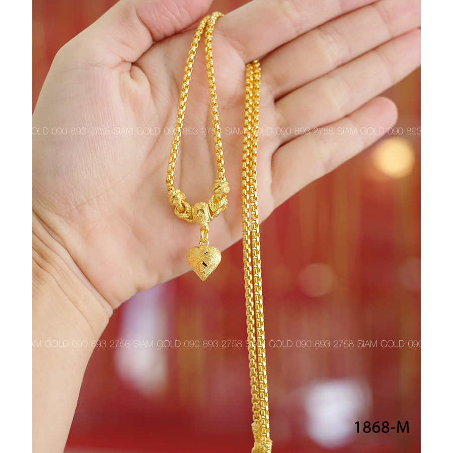 (M) สร้อยคอ เต๋าคั่นระย้าห้อยจี้หัวใจ 1 บาท