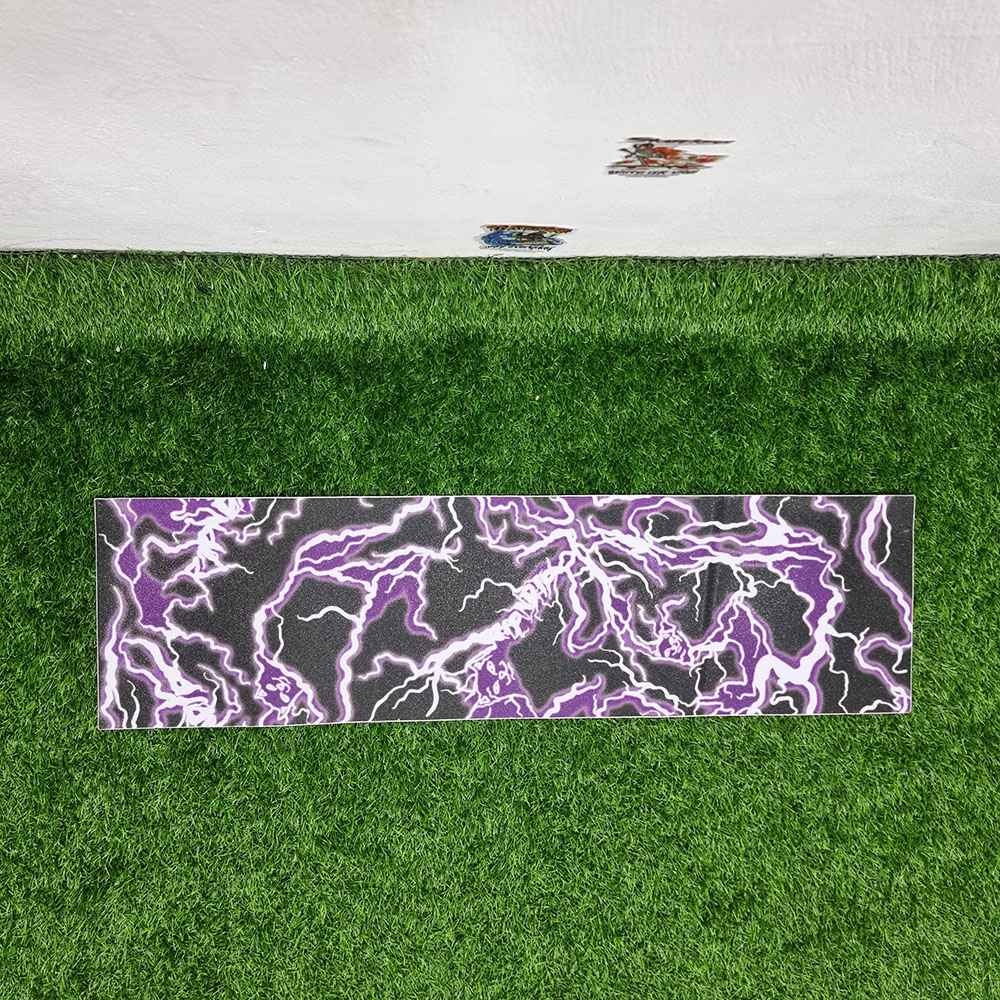 [0304] สติ๊กเกอร์กระดาษทราย ควันหมี สายฟ้า ปลาคราฟ ขนาด 83x24cm street skateboard Grip tape