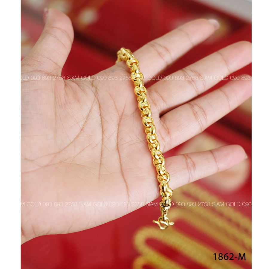 (M) สร้อยข้อมือ ผ่าหวายคั่นตะกร้อ 2 บ.