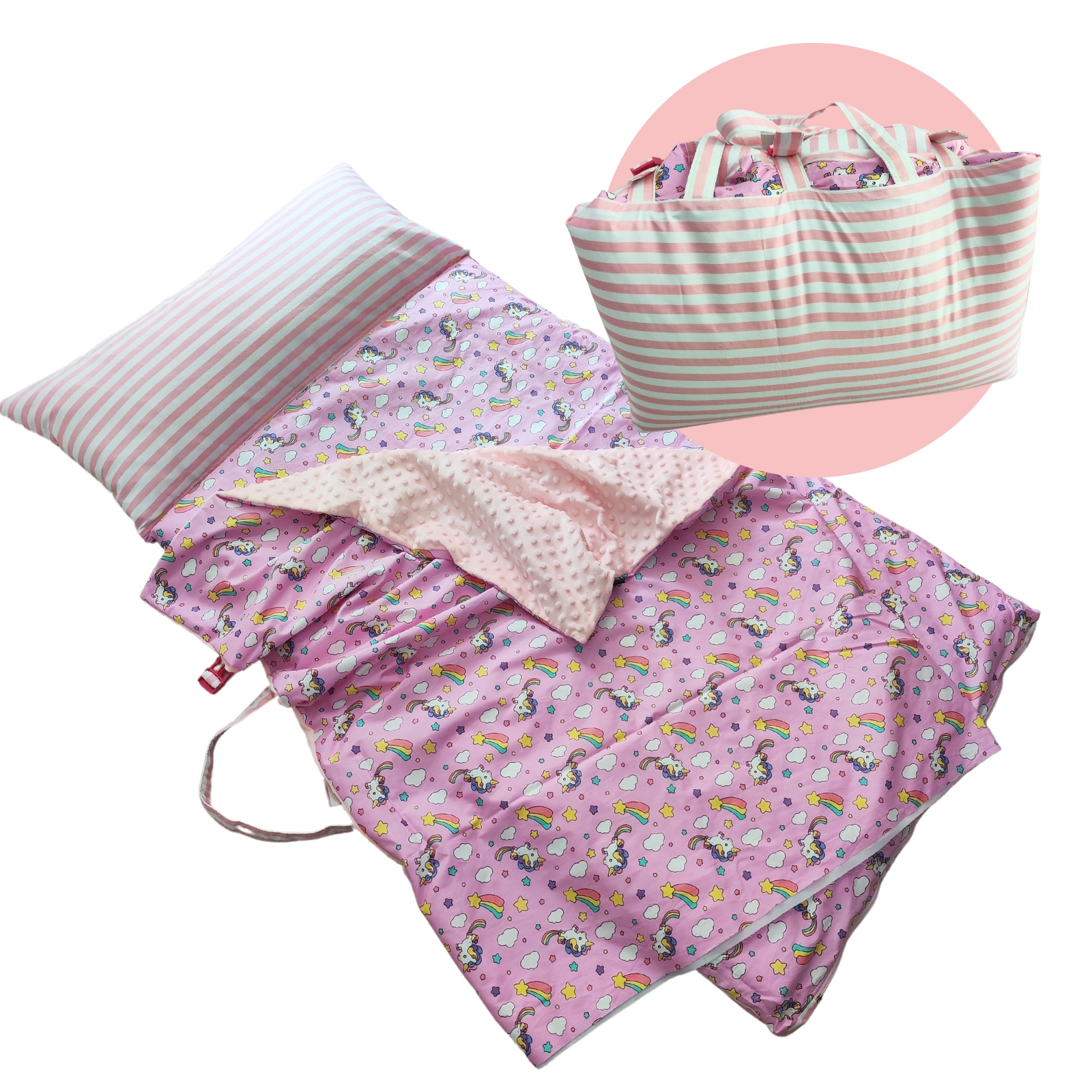 ที่นอนอนุบาลไส้กันน้ำ หมอนและที่นอนติดกัน ผ้าห่มแยก ถอดปลอกได้