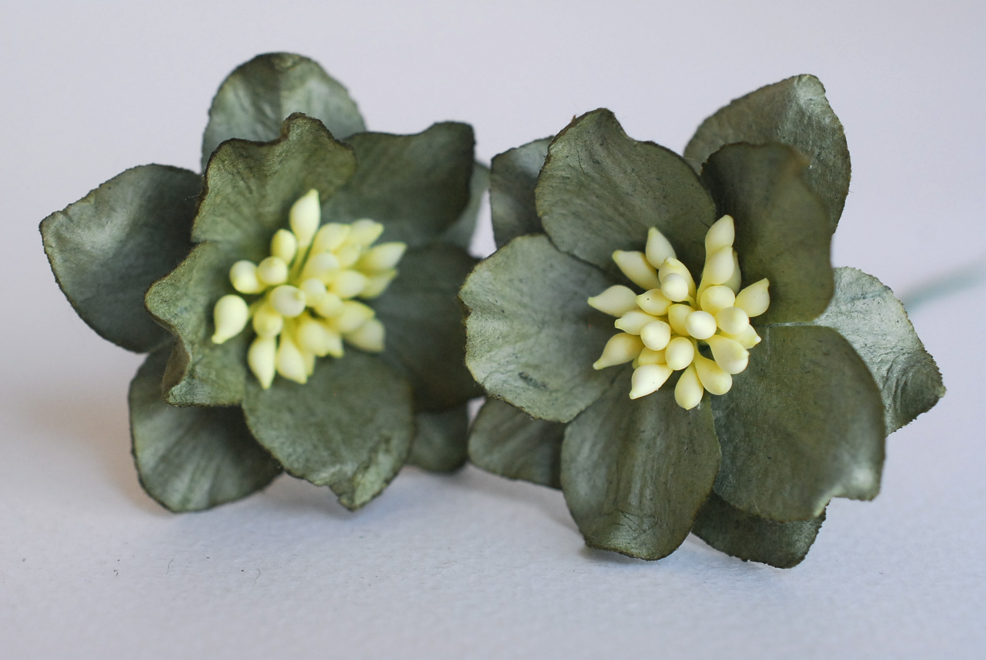 ดอกไม้กระดาษสา ดอกโลตัสอินโดนิเซียกระดาษ ดอกไม้กระดาษสาราคาส่ง ดอกไม้กระดาษสำหรับตกแต่งของชำร่วย งานแต่งงาน ทำช่อดอกไม้ติดอกเจ้าบ่าว ข้อมือดอกไม้เจ้าสาว ขนาด3.5 cm. 25 ดอก สีเขียวทหารเข้ม Paper flowers supplies: DIY wedding tools Big Cherry blossom (Lotus