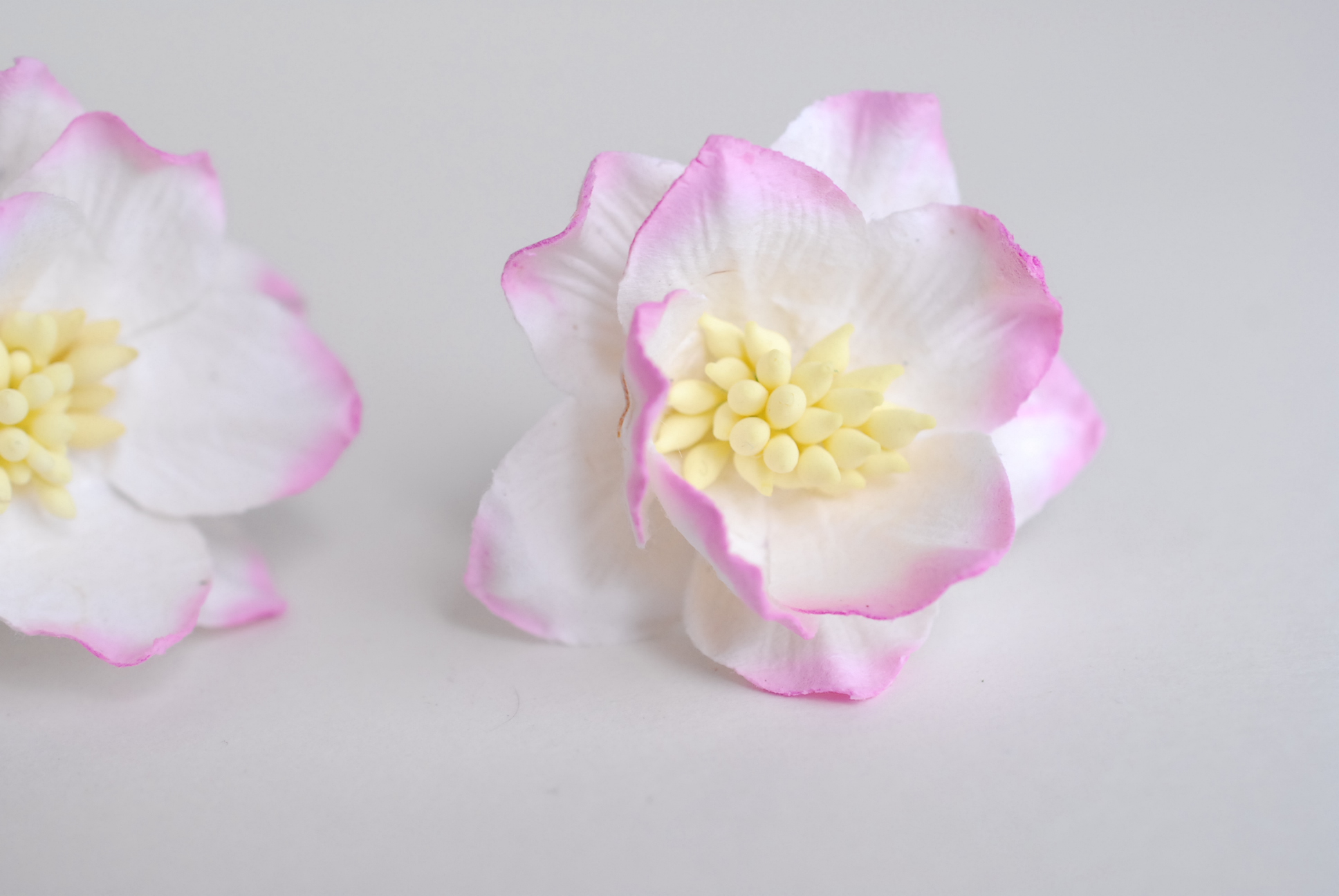 ดอกไม้กระดาษสา ดอกโลตัสอินโดนิเซียกระดาษ ดอกไม้กระดาษสาราคาส่ง ดอกไม้กระดาษสำหรับตกแต่งของชำร่วย งานแต่งงาน ทำช่อดอกไม้ติดอกเจ้าบ่าว ข้อมือดอกไม้เจ้าสาว ขนาด3.5 cm. 25 ดอก สีชมพปัด Paper flowers supplies: DIY wedding tools Big Cherry blossom (Lotus Indoni