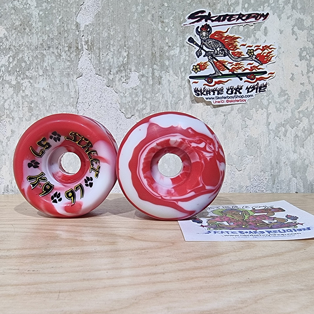 [0315][US] ล้อสเก็ตบอร์ด Dogtown K9 swirl ขนาด 57mm 95A 97A 99A แบ่งขาย FREE ลูกปืนล้อสเก็ตบอร์ด Abec7