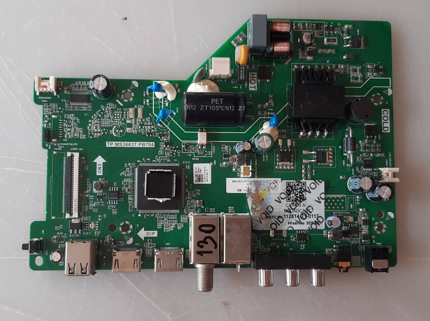 อันที่ 130 Hisense 32E3G ซีสเตร็ม TP.MS3663T.PB704 ดีเทสแล้ว