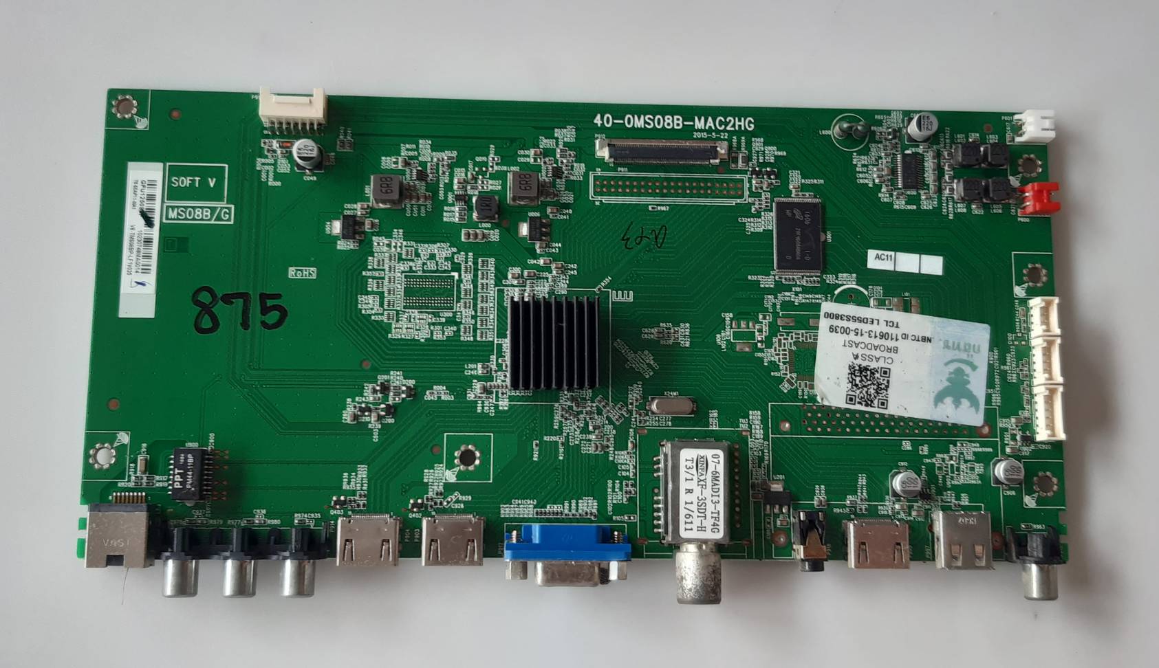อันที่ 875 TCL 55S3800 ซีสเตร็ม 40-0MS08B-MAC2HG ดีเทสแล้ว