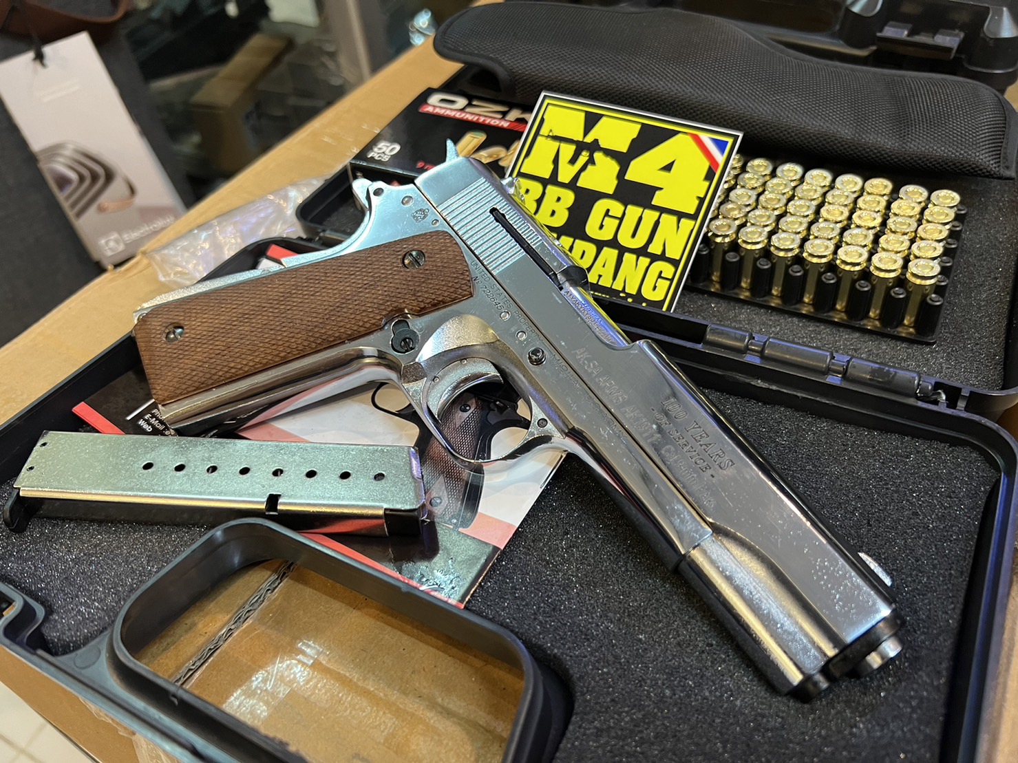AKSA COLT 1911 ลาย 100 ปี สีเงินเงา