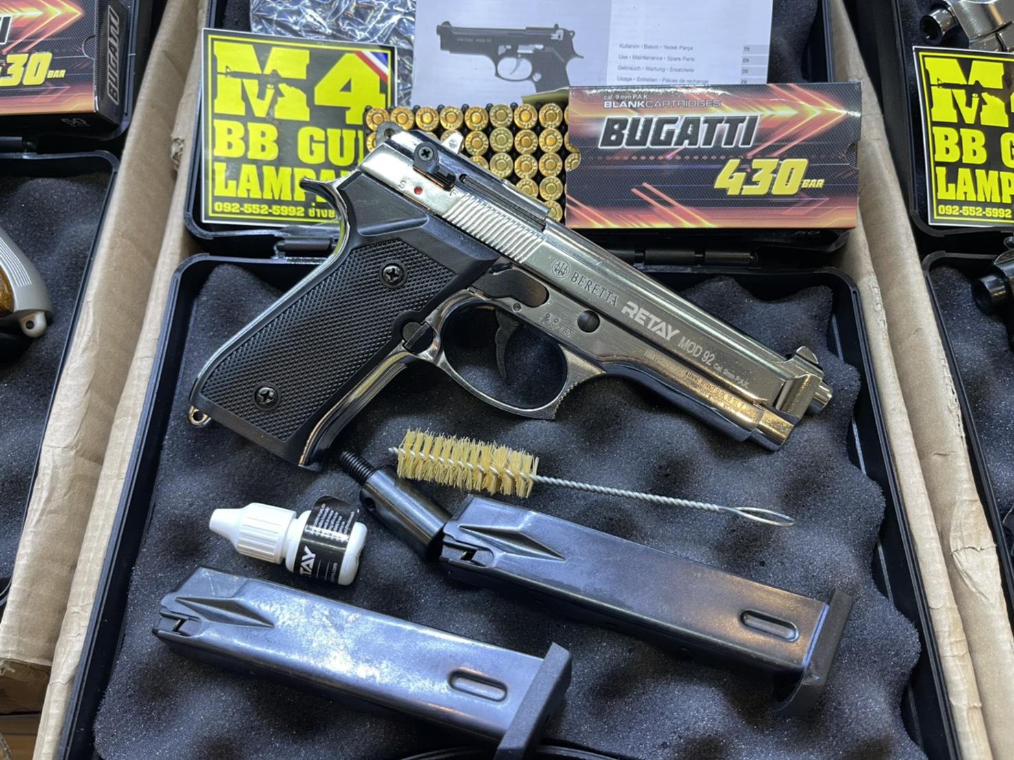 RETAY บาเรทต้า MOD 92 เงินเงา ด้าม ดำ