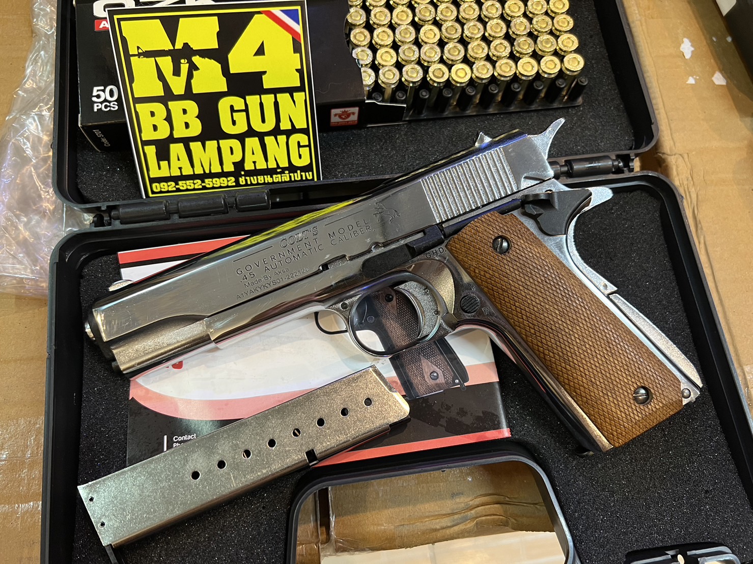 AKSA COLT 1911 ลาย Government สีเงินเงา