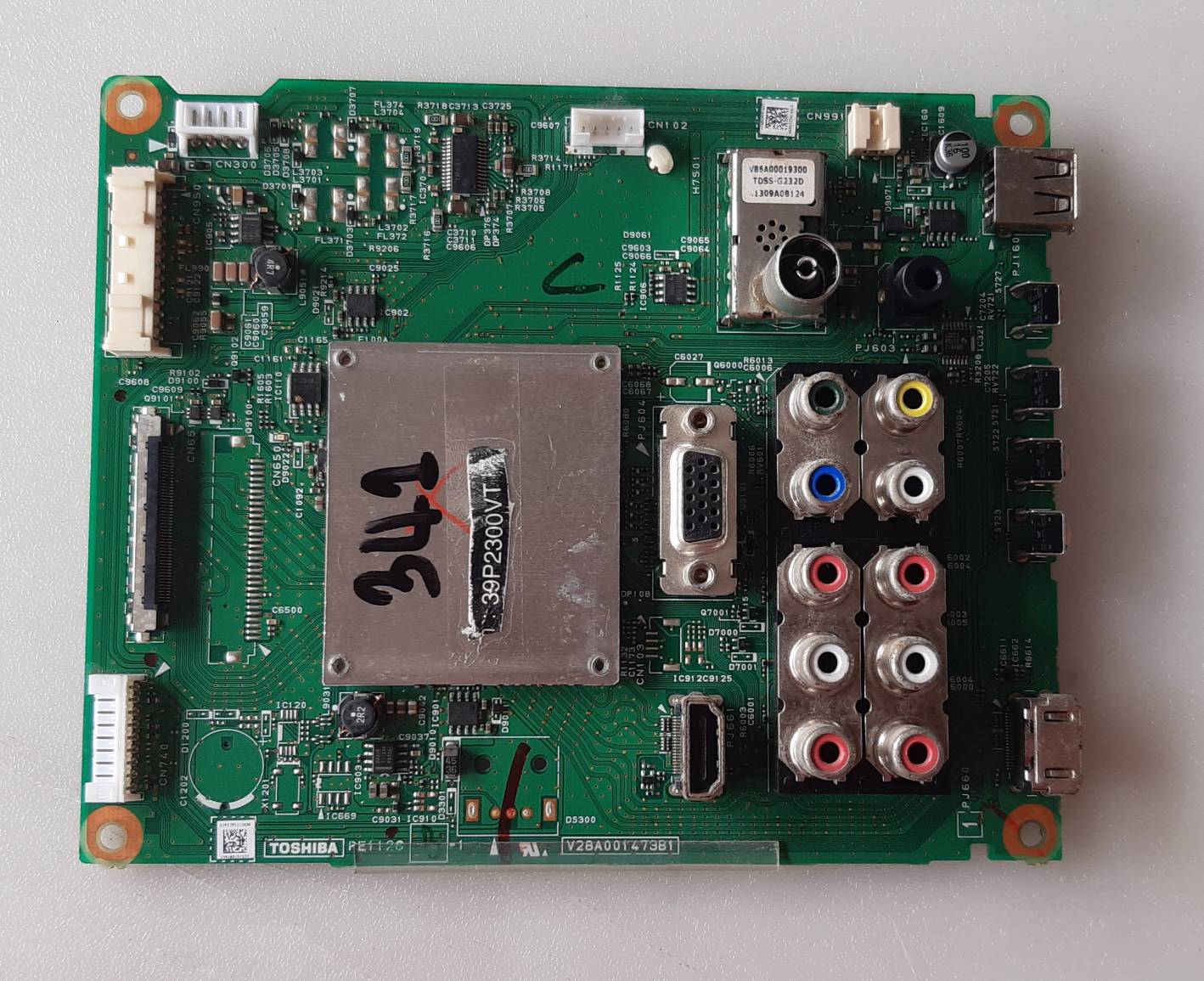 อันที่ 341 TOSHIBA 39P2300VT ซีสเตร็ม V28A001473B1 51PIN ดีเทสแล้ว
