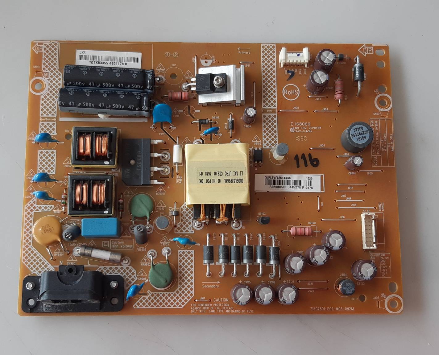 อันที่ 116 LG 32LH500D ซัฟฟลาย 715G7801-P02-W03-0H2M ดีเทสแล้ว