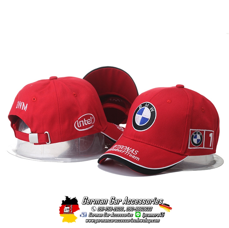 หมวก BMW สีแดง-ดำ