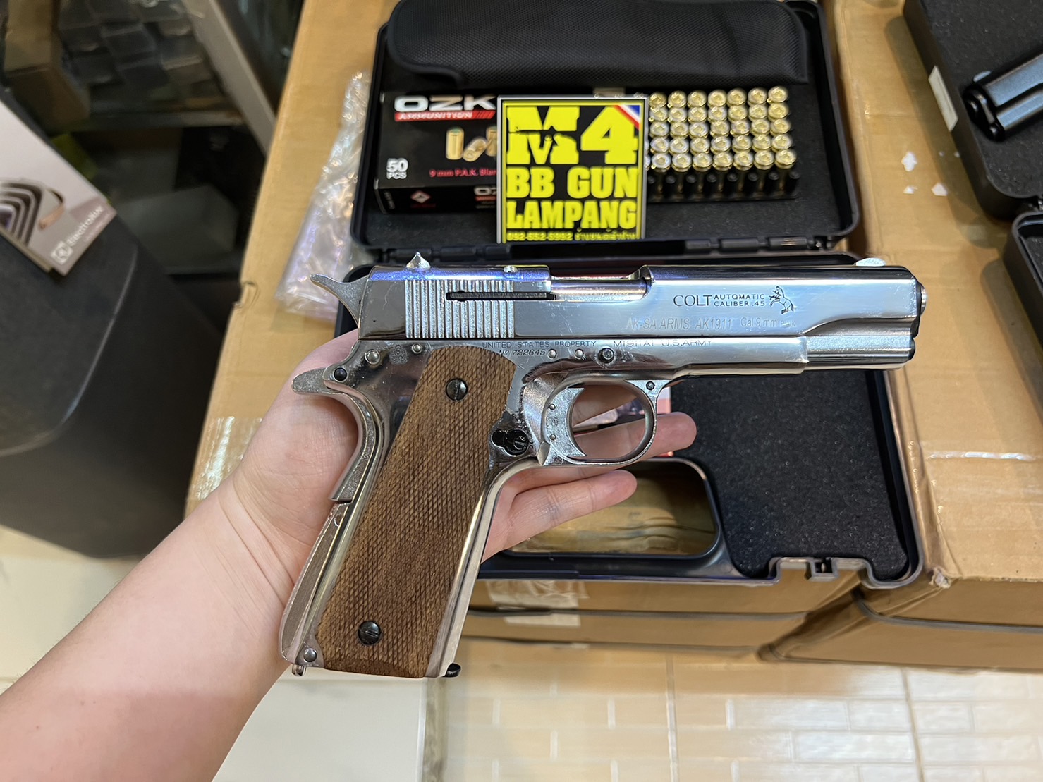 AKSA COLT 1911 ลาย Series 70 สีเงินเงา