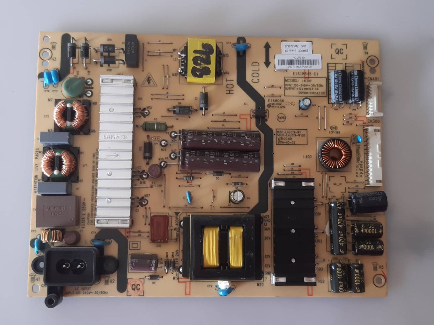 อันที่ 826 TOSHIBA 43L5650VT ซัฟฟลาย L4L019 168P-L4L019-W1 5800-L4L019-W100 E161M545-C1 ดีเทสแล้ว