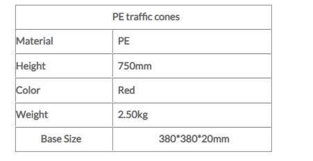 กรวยจราจรอย่างดีสูง 750 mm. มีแถบขาว พลาสติก PE