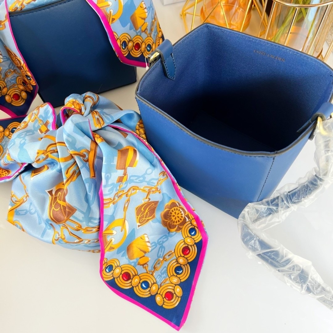 Estee Lauder Blue Crossbody Bag with Removable Pouch