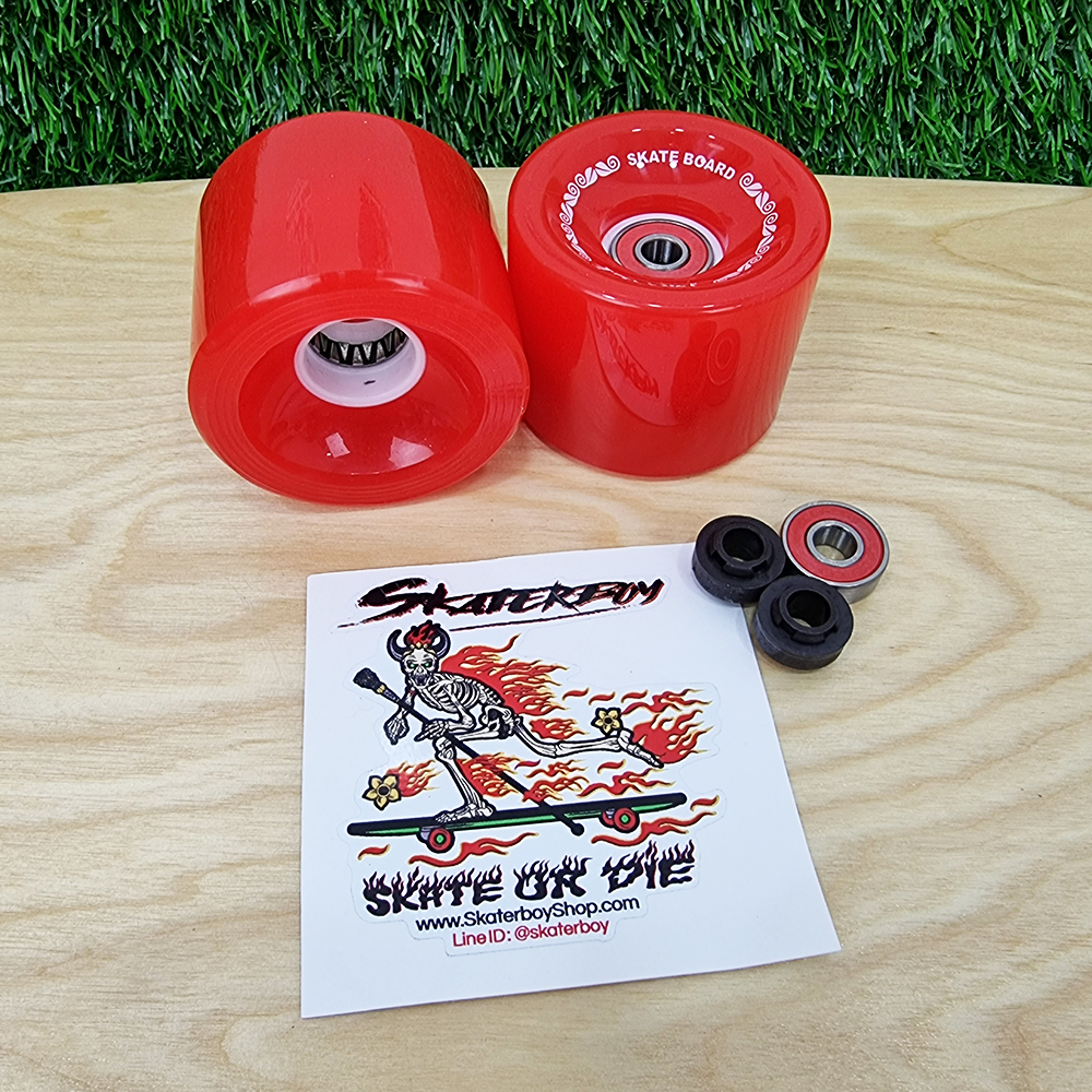[0316][ลด50%] ล้อสเก็ตบอร์ด สีตามล้อไฟด้านในสีขาว 63x50mm 78A skateboard wheels