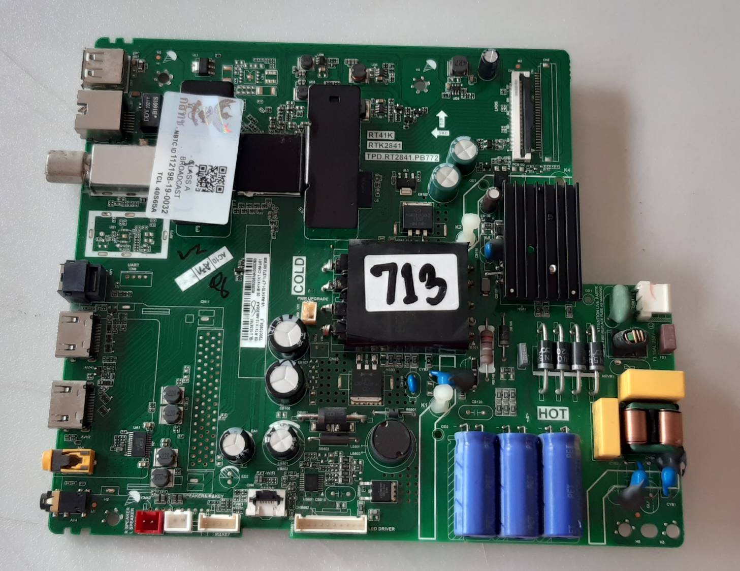 อันที่ 713 TCL 40S65A ซีสเตร็ม RT2841.PB772 ดีเทสแล้ว