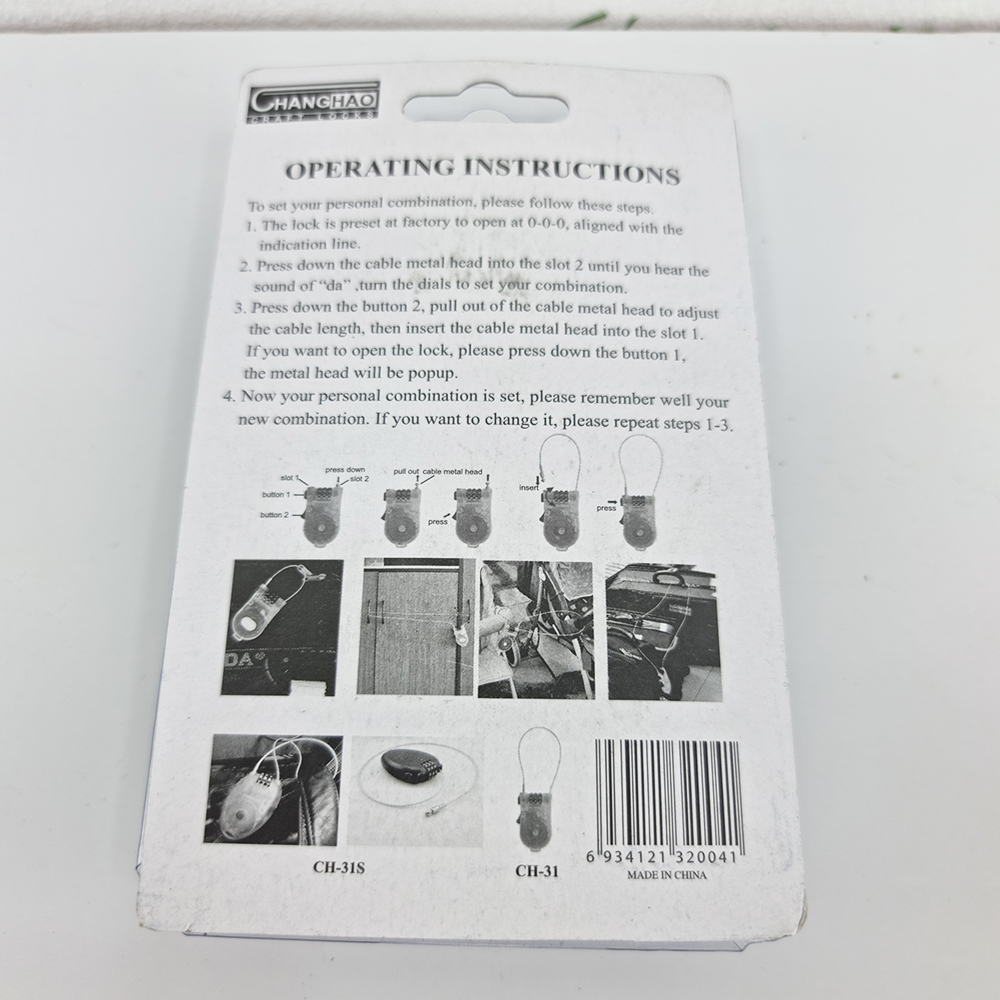 [0101] ลวดสลิง ล็อคกันขโมย ใส่รหัส3ตัว อุ่นใจเมื่อไกลบอร์ด มีให้เลือก 5สี