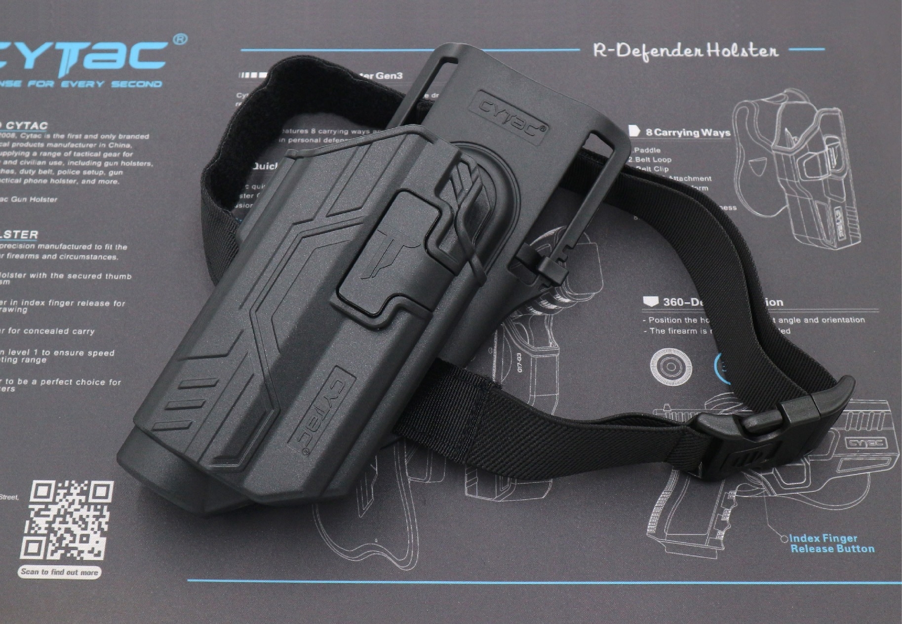 ซองปืน G19 ติดไฟฉาย + เพลทลดต่ำ Cytac (K980)