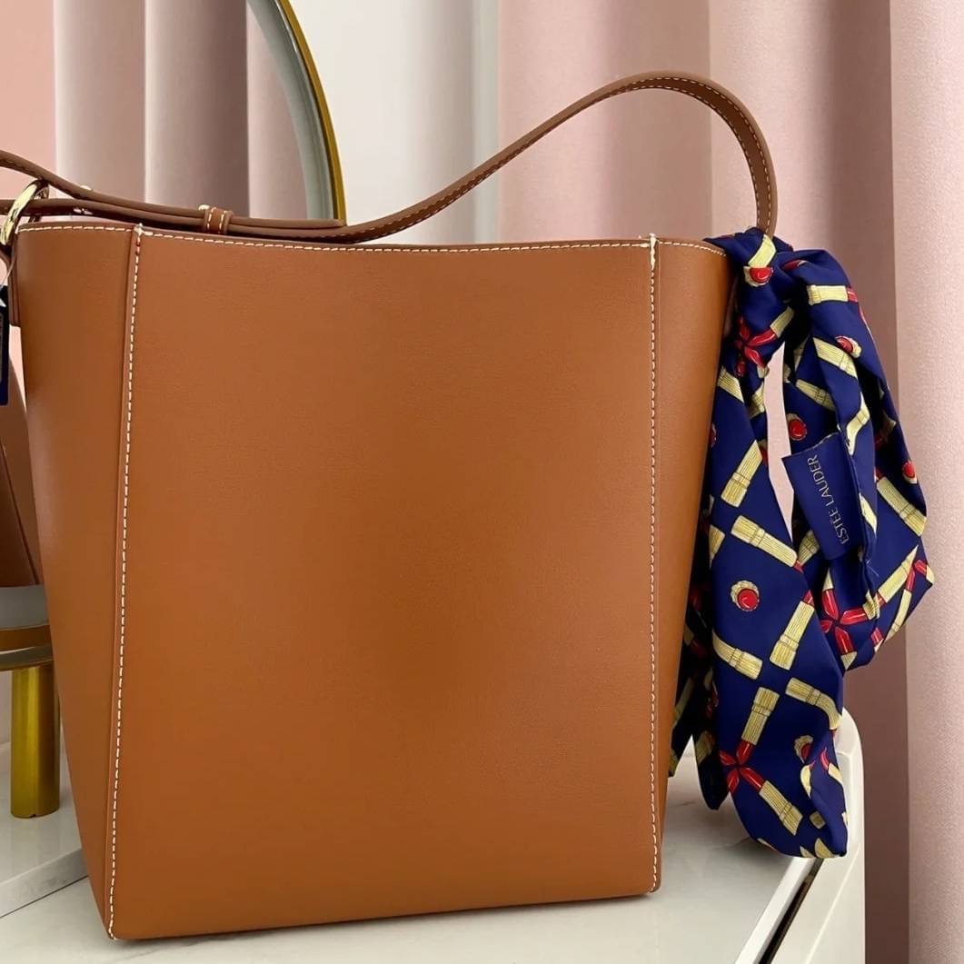 Estee Lauder Tote Bag กระเป๋าสะพายไหล่ พร้อมผ้าผูก