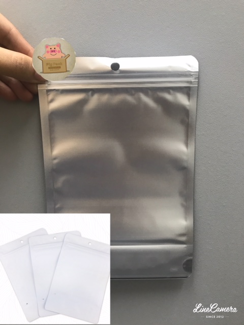ซองถุงซิปล็อคหน้าใสพื้นเงินหลังสีขาวตั้งได้ ขนาด14x21+7cm แพ็ค100ชิ้น :005785