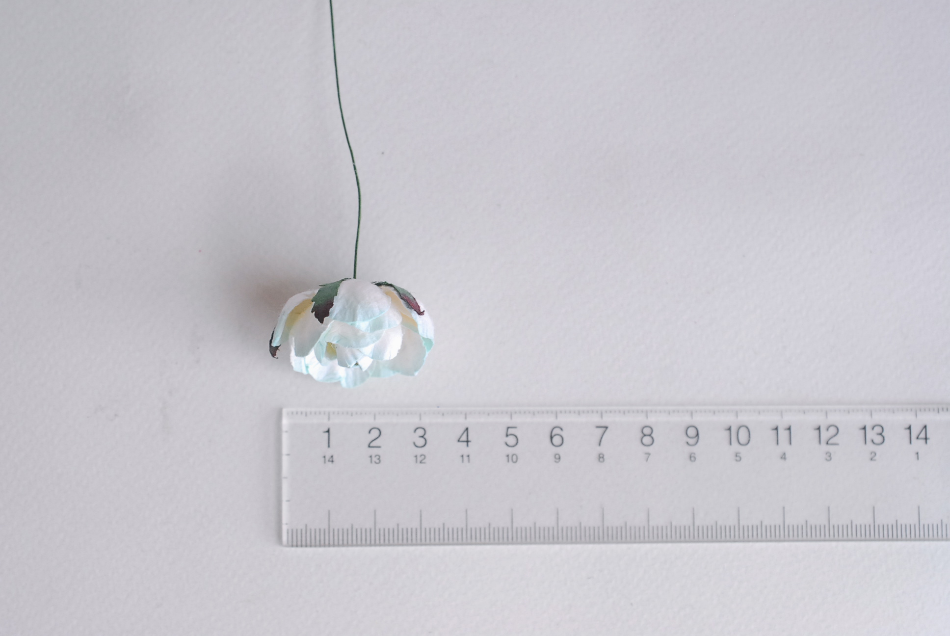 ดอกไม้กระดาษสา ดอกไม้กระดาษราคาส่ง ดอกกุหลาบจิ๋ว ดอกุหลาบทำข้อมือเพื่อนเจ้าสาว สำหรับตกแต่งของชำร่วย งานแต่งงาน ดอกกุหลาบกลม peony ขนาด 3.5 cm. จำนวน 25 ดอก, สีฟ้าอ่อนปัดสีขาว